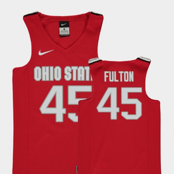 Ohio State Buckeyes Connor Fulton Youth #45 Red College Basketball Jersey 2404SISJ7